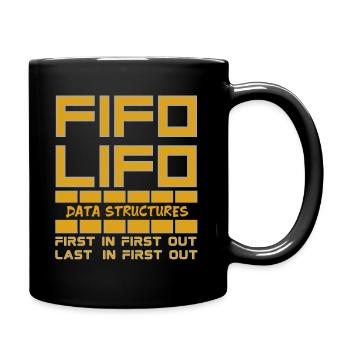 Data Structures FIFO LIFO - Full Color Mug - black - Right