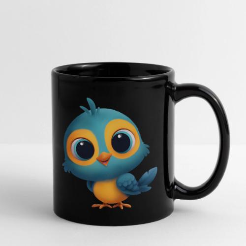 Joyful Cartoon Bird Standing in Yellow and Blue - Full Color Mug