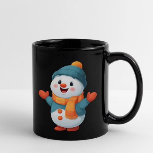 Joyful Cartoon Snowman with Winter Outfit - Full Color Mug