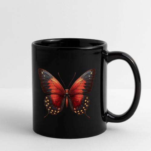 Bright Red, Black, and Yellow Butterfly - Full Color Mug