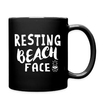 Resting Beach Face - Full Color Mug - black - Right