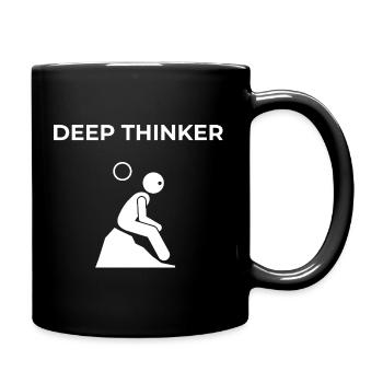 Deep Thinker – Funny Minimalist Tee - Full Color Mug - black - Right