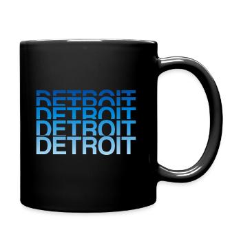 Stacked Detroit Michigan Text - Full Color Mug - black - Right