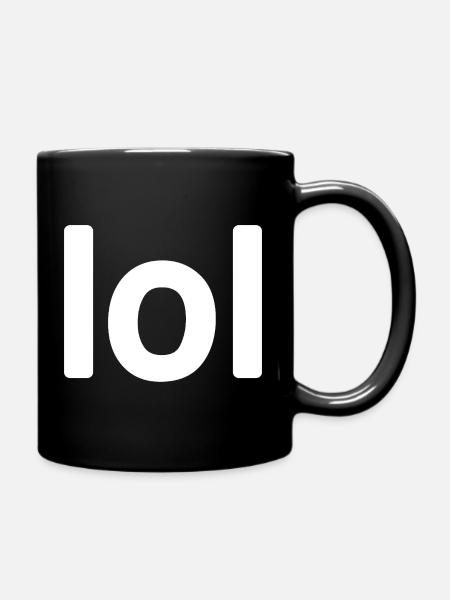 lol text minimalist aesthetic graphic - Full Color Mug - black