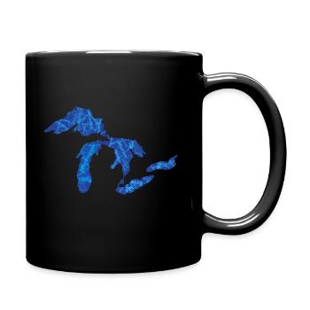 Great Lakes with Names - Full Color Mug - black - Right