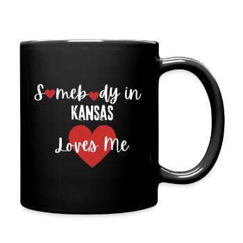 Somebody in KansasLoves Me - Full Color Mug - black - Right