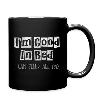 Sleepy Bed Resting - Full Color Mug - black - Right