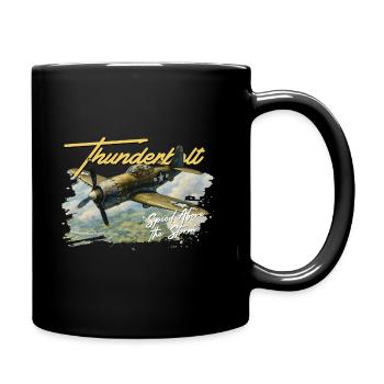 THUNDERBOLT – Vintage Warbird Art - Full Color Mug - black - Right