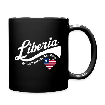 Liberia Runs Through My Veins Liberia Flag Heart - Full Color Mug - black - Right