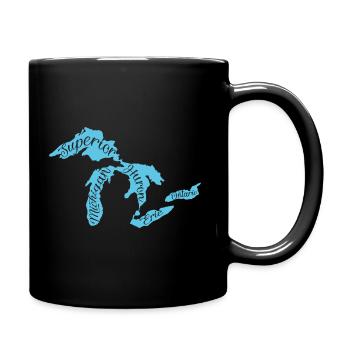 Great Lakes Michigan Detroit Michigan Great Lake - Full Color Mug - black - Right