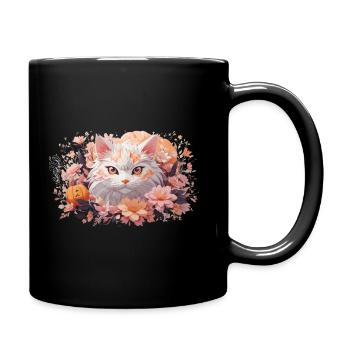 Cute cat Halloween t-shirt - Full Color Mug - black - Right