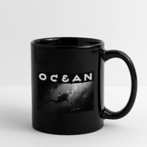Ocean: Monochrome descent of a scuba diver - Full Color Mug