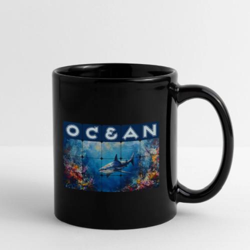 Ocean: Synthwave Shark - Full Color Mug