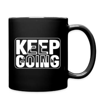 Keep Going Bold Black White Text - Full Color Mug - black - Right