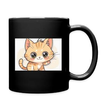 Waving Kawaii Orange Tabby - Full Color Mug - black - Right