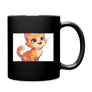 Joyful Orange Tabby Kitten - Full Color Mug - black - Right