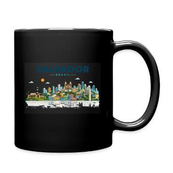 Salvador Bahia Brazil Cityscape Art - Full Color Mug - black - Right
