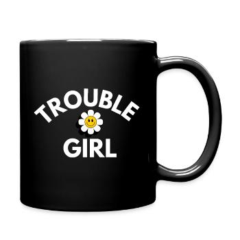 Trouble Girl Daisy Smile - Full Color Mug - black - Right