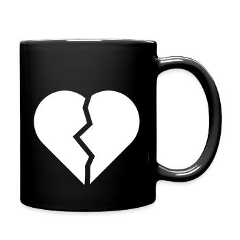Broken heart simple white - Full Color Mug - black - Right