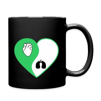 Organ Donor Heart Yinyang Lungs - Full Color Mug - black - Right