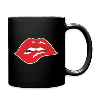 Bold Lip Bite Pop Art - Full Color Mug - black - Right