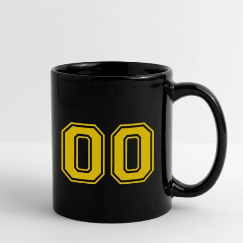 Number 00 in a classic athletic collegiate font - Full Color Mug