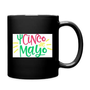 Vibrant Cinco de Mayo Script Graphic - Full Color Mug - black - Right