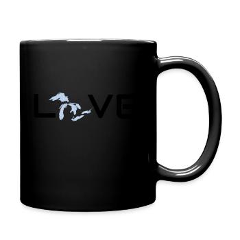 Distressed Love Great Lakes - Full Color Mug - black - Right