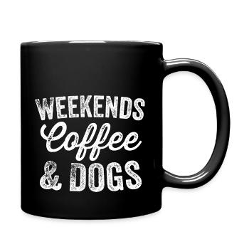 Weekends Coffee And Dogs - Full Color Mug - black - Right