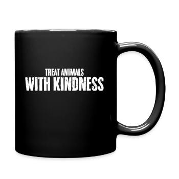 Cool Treat Animals With Kindness For Animal Rights - Full Color Mug - black - Right
