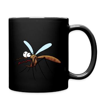Scared Mosquito Cartoon - Full Color Mug - black - Right