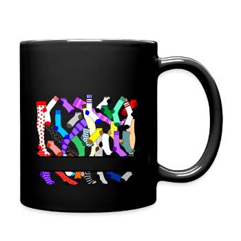 Stockings, tights and socks logo - Full Color Mug - black - Right