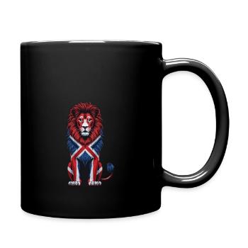 British Lion with Union Jack Flag Bold Art Design - Full Color Mug - black - Right