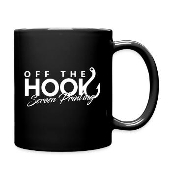Off The Hook Screen Printing Logo - Full Color Mug - black - Right