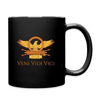 Julius Caesar Latin Quote Veni Vidi Vici Spqr Roma - Full Color Mug - black - Right