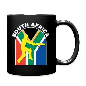 South Africa Cricket Batsman South Africa Flag - Full Color Mug - black - Right