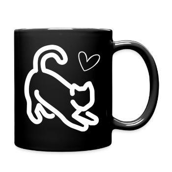 Cute and fun cat design - Full Color Mug - black - Right