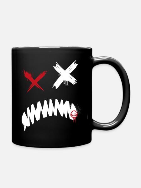 Abstract Graffiti Skull Art Design - Full Color Mug - black