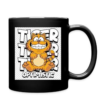 Optimistic Orange Tabby Cartoon - Full Color Mug - black - Right
