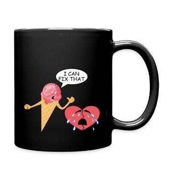 ice creme fixes broken hearts - Full Color Mug - black - Right
