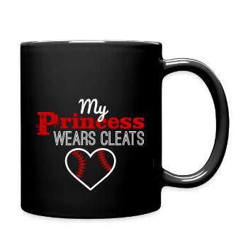 My Princess Wears Cleats Softball Baseball Player - Full Color Mug - black - Right