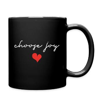 Choose Joy Inspirational Positive Quote Minimalist - Full Color Mug - black - Right