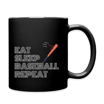 Eat Sleep BaseBall Repeat shirts - Full Color Mug - black - Right