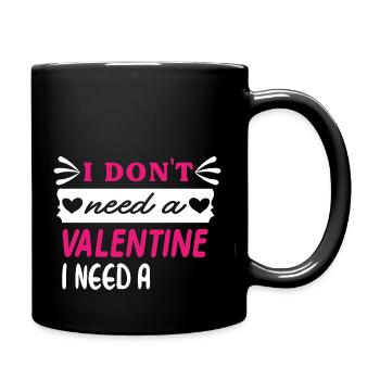 funny shirt valentine's day single or not - Full Color Mug - black - Right