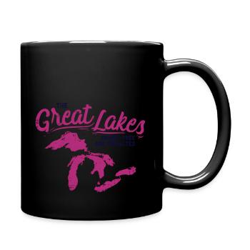 Great Lakes Shark Free Unsalted Summer Vacation - Full Color Mug - black - Right