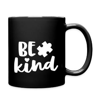 Be Kind Autism Mom Awareness Puzzle Piece Kindness - Full Color Mug - black - Right