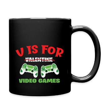 V Is For Video Games - Full Color Mug - black - Right