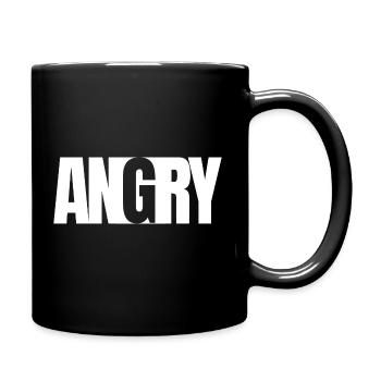 ANGRY Mood Emotion Bold White Text Funny Gift - Full Color Mug - black - Right