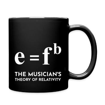 Theory of relativity for musicians E = F Flat - Full Color Mug - black - Right
