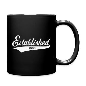 Established 1999 (Year Of Birth, Birthday / White) - Full Color Mug - black - Right